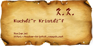 Kuchár Kristóf névjegykártya